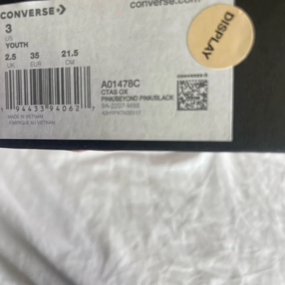 New converse size 3‎ girls youth pink glitter sneakers shoes